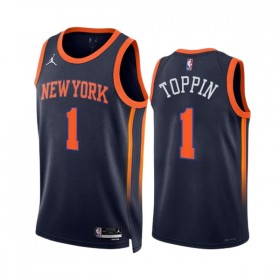 Muške NBA Dres New York Knicks Obi Toppin 1 Jordan 2022-23 Statement Edition Navy Swingman